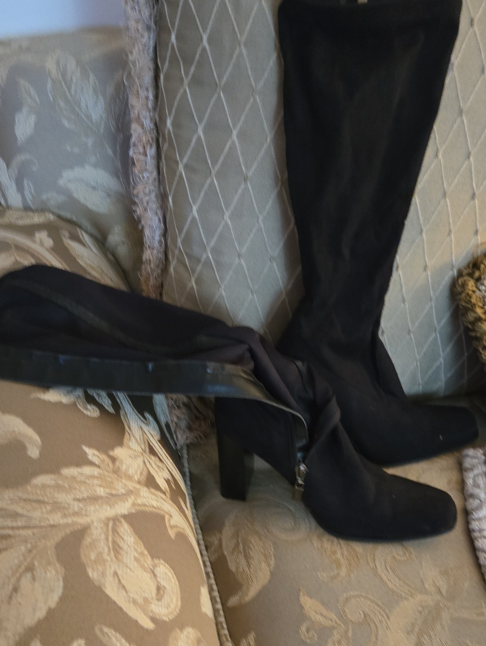 Candie's Black Over-The-Knee Block Heel Boots